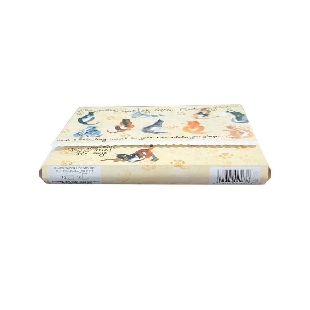 Carol Wilson Fine Arts Cat Feet Stationery Set 10 Sheets 10‎ Env SNP2183